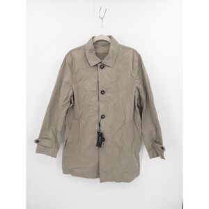 ONS Marion Trench Coat Lagenlook Scandi Mens Medium Cement Tan Cotton Nylon NWT